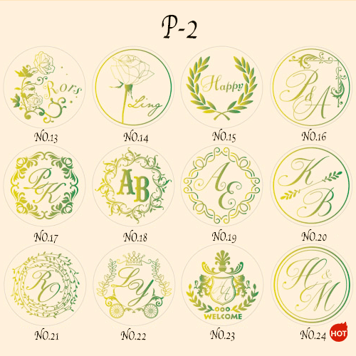 Wedding Custom Self Adhesive Wax Seal Sticker with Double Initials or Couple's Names