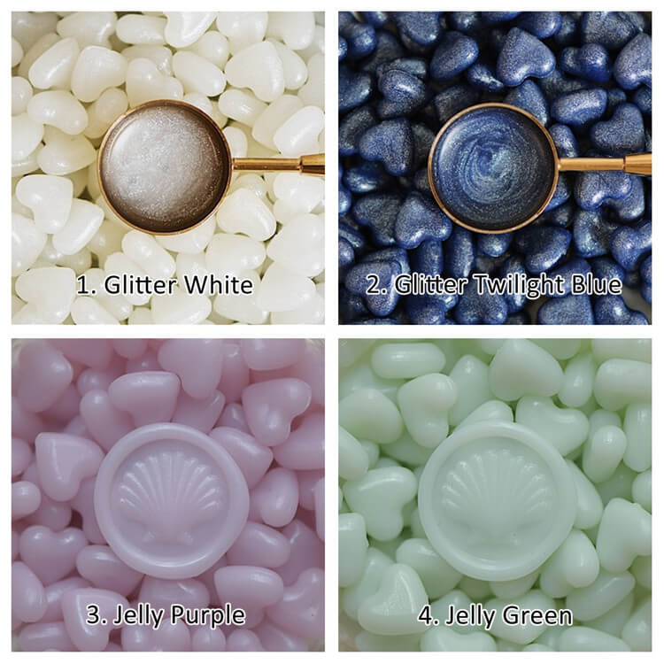 Heart Shaped Jelly & Glitter Sealing Wax Beads (7 Colors) page1
