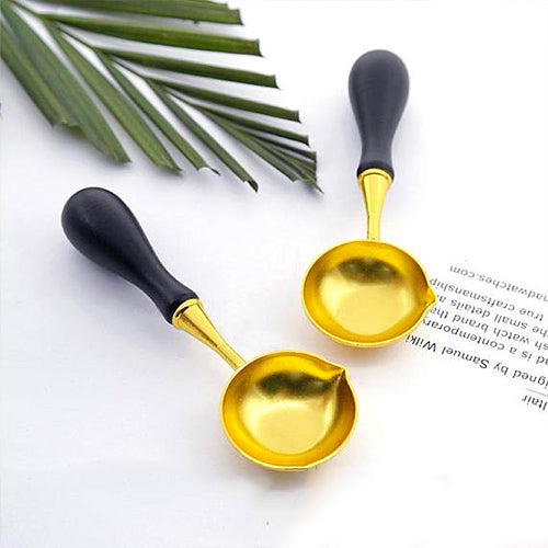 Large Sealing Wax Melting Spoon With Wood Handle